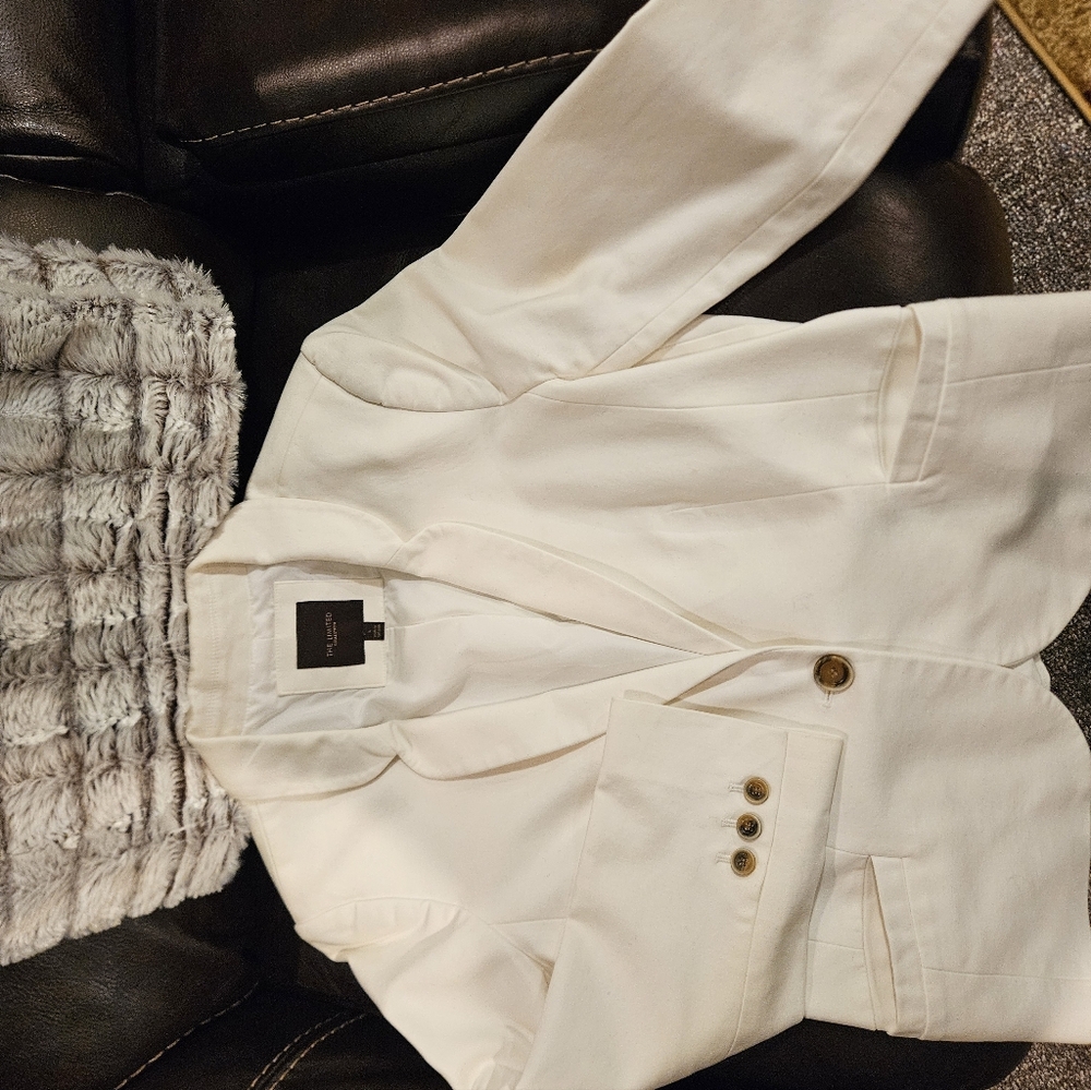 Women's SIZE L Fully White Lined SUMMER BLAZER  From "The LIMITED" - Picture 5 of 10